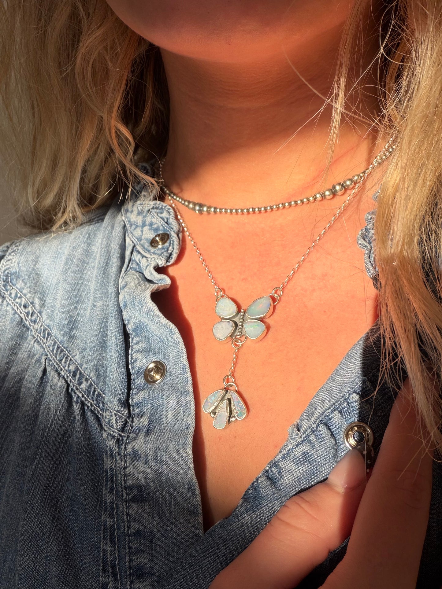 Opal Butterfly Lariat