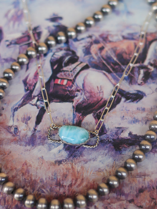 Larimar Bar Necklace