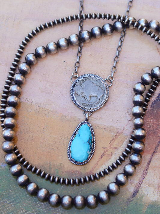Buffalo Nickel Drop Necklace